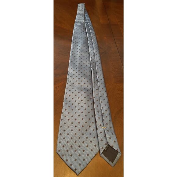 Lc La Corona Roma Blue Brown 100% Silk Men’s Neck Tie Made In Italy - Picture 3 of 9